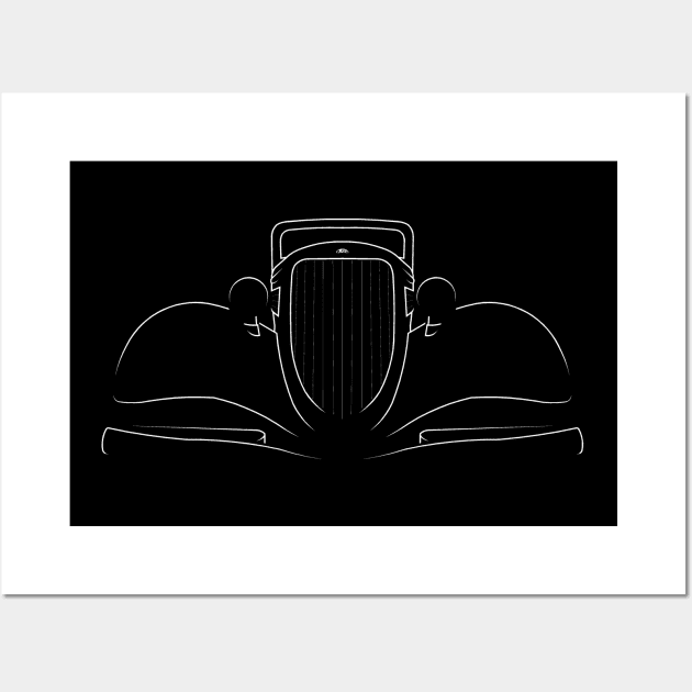 1934 Ford Model A - front Stencil, white Wall Art by mal_photography